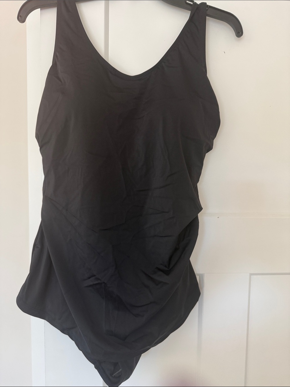 Black Women’s Tank Top Swim Suit - Classic Scoop Neck